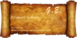 Glancz Edvin névjegykártya